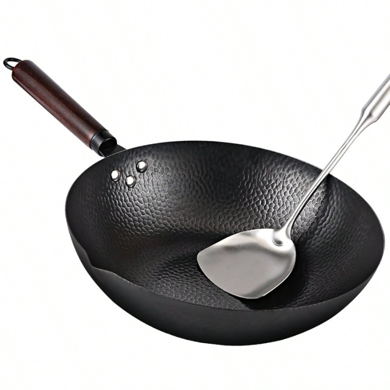Wok Electric Flat - مقلاة من الفولاذ الكربوني مقاس 12.6