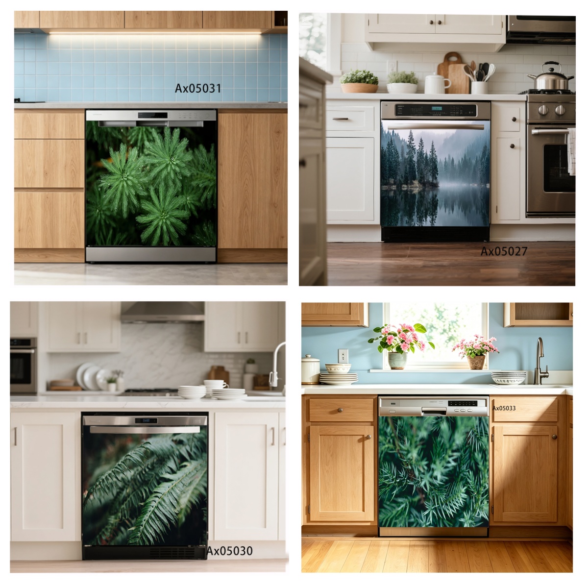 Kitchen Appliances Green - ملصق أخضر بتصميم أوراق الصنوبر والنخيل
