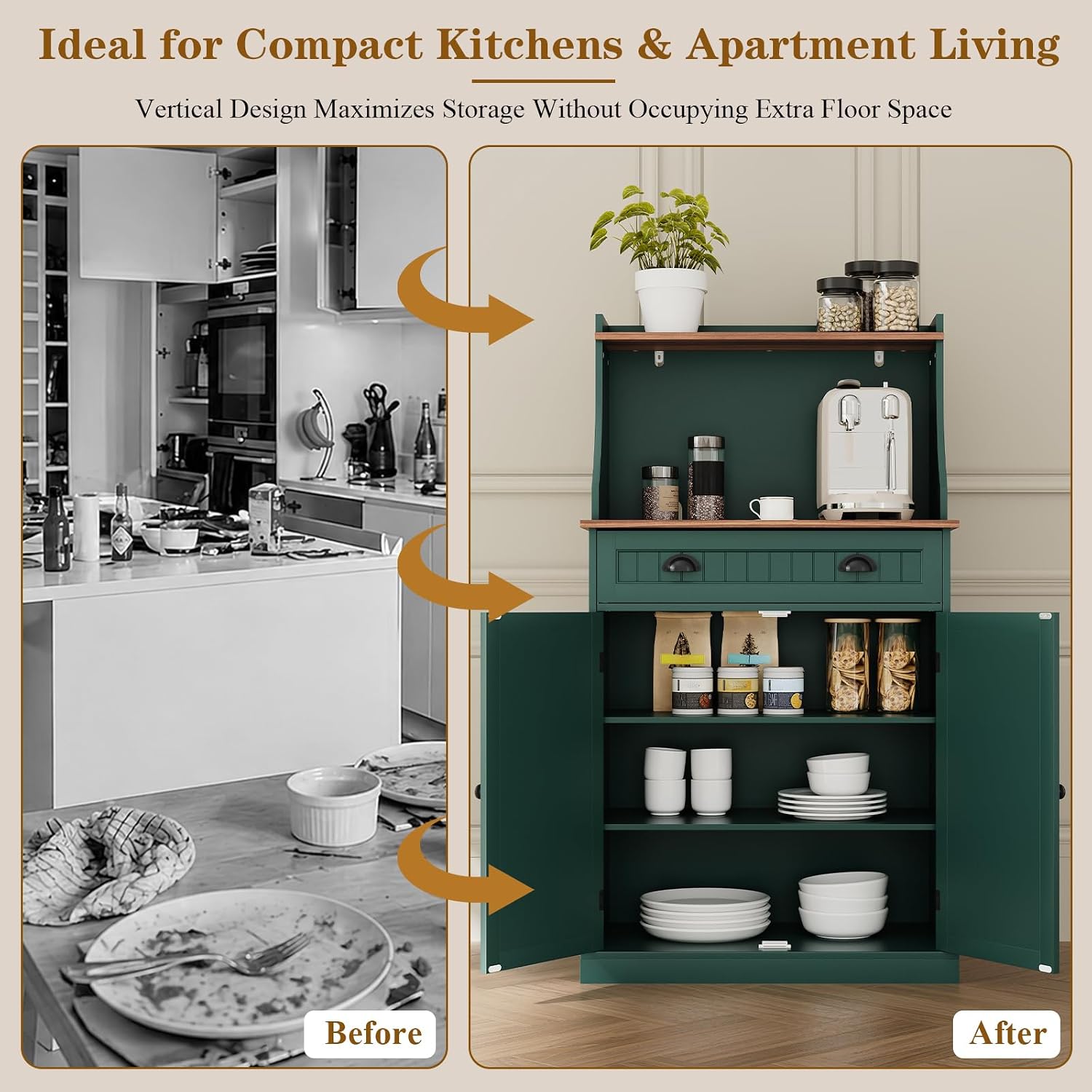 خزانة تخزين للميكروويف بتصميم  - مراجعة Kitchen Appliances Green وسعره