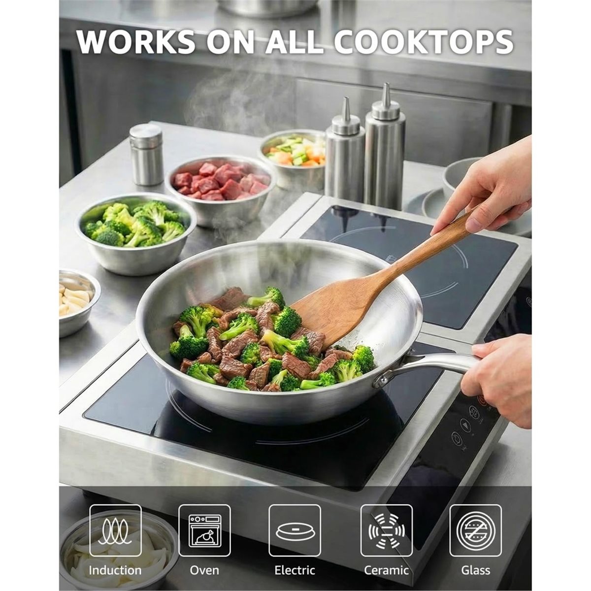 مقلاة ووك منزلية فاخرة مقاس 12 - مراجعة Wok Electric Flat وسعره
