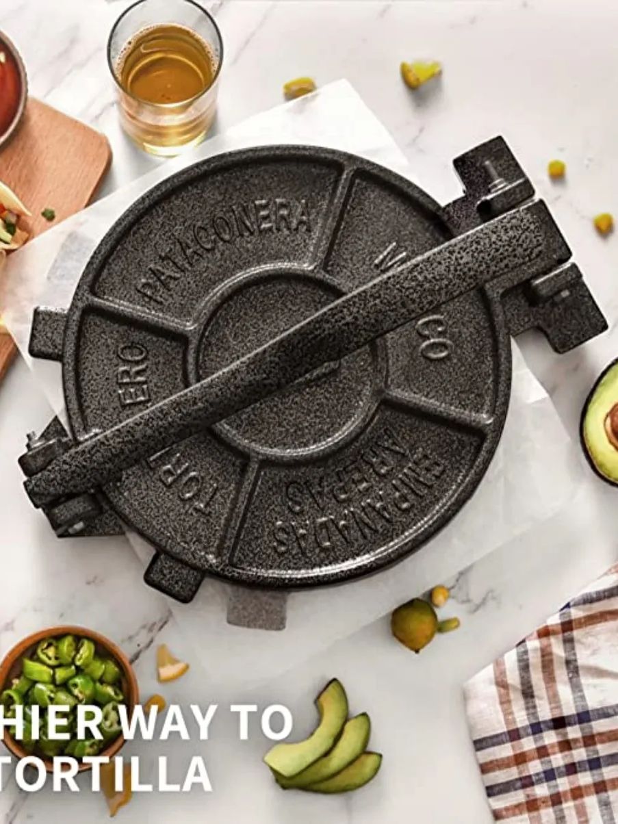 مكبس تورتيلا من الحديد الزهر م - مراجعة Tortilla Press Cast وسعره